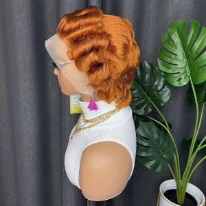 13x4 Glueless Pixie wig Lace Frontal Wigs Short Pixie Cut Human Hair Wig 180 density